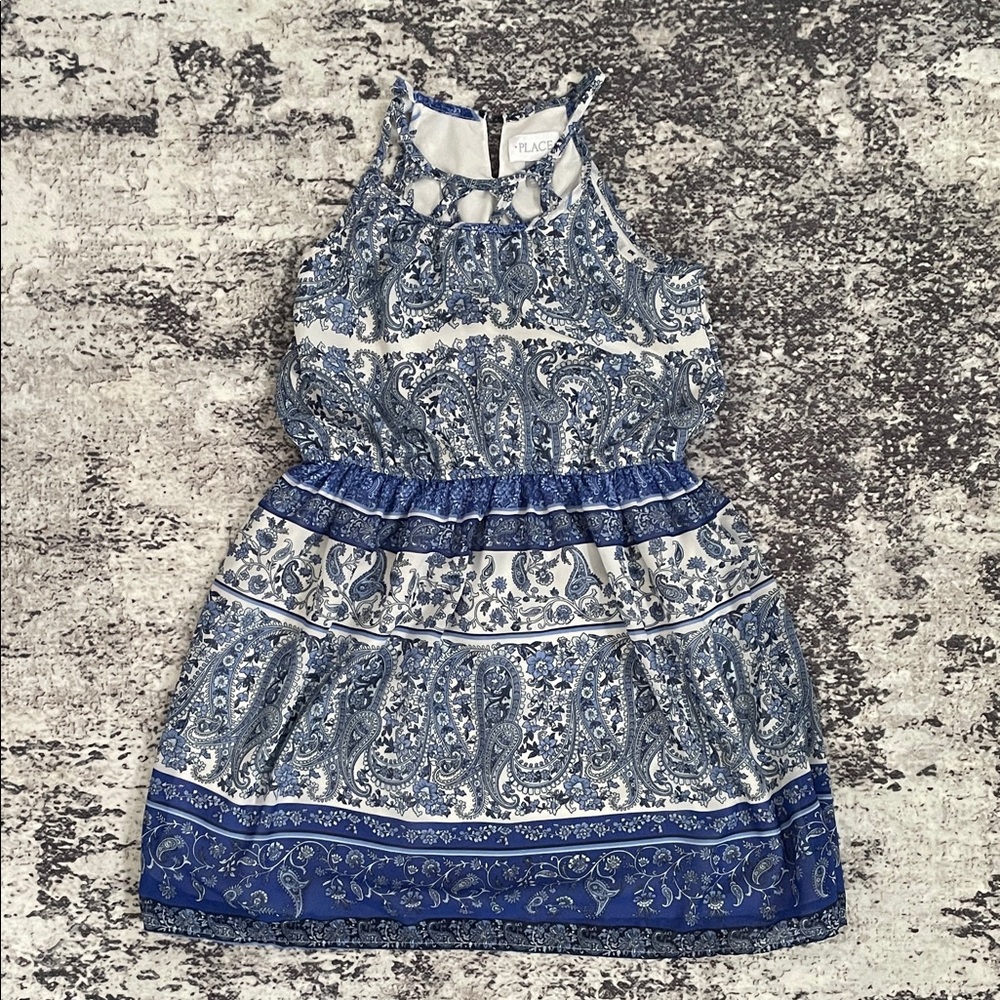 Tea Collection Blue and White Paisley Dress